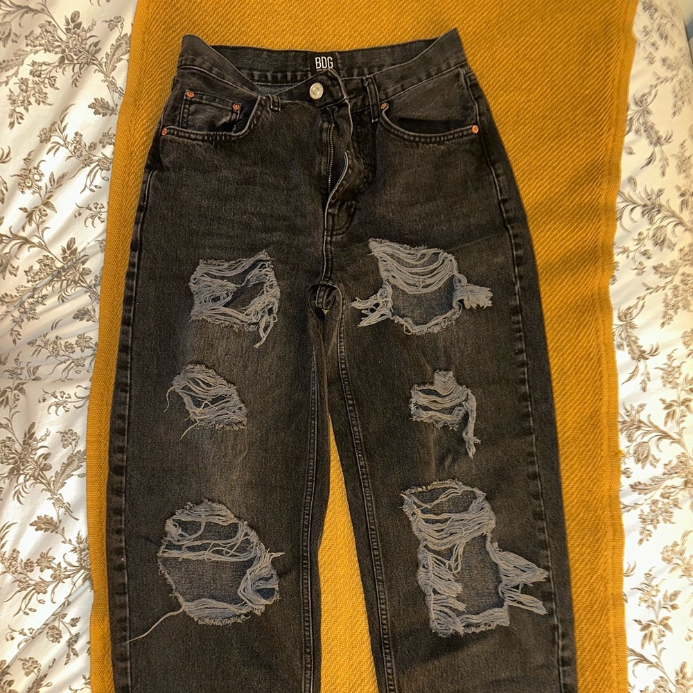 BDG Black High Rise Baggy Petite Jeans